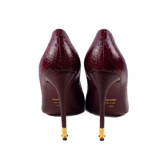 TOM FORD dark red python leather stiletto heel shoes - Picture 4 of 8